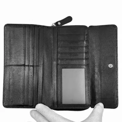 Pre-owned Gucci Black Leather Long Wallet (tri-fold) ()