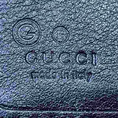 Pre-owned Gucci Black Leather Long Wallet (tri-fold) ()