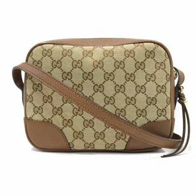 Pre-owned Gucci Brown Gg Canvas Leather Shoulder Bag ()
