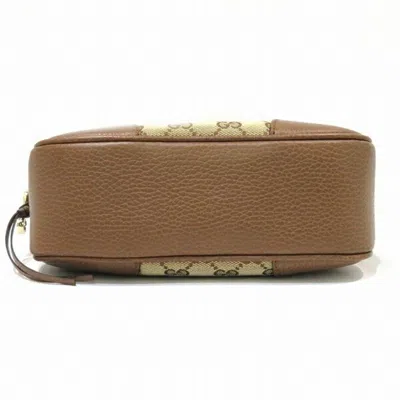 Pre-owned Gucci Brown Gg Canvas Leather Shoulder Bag ()