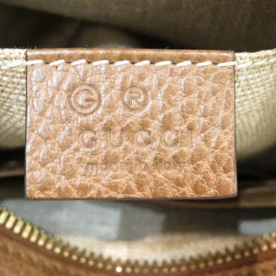 Pre-owned Gucci Brown Gg Canvas Leather Shoulder Bag ()