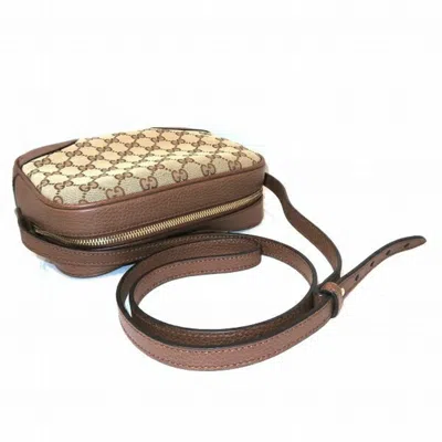 Pre-owned Gucci Brown Gg Canvas Leather Shoulder Bag ()
