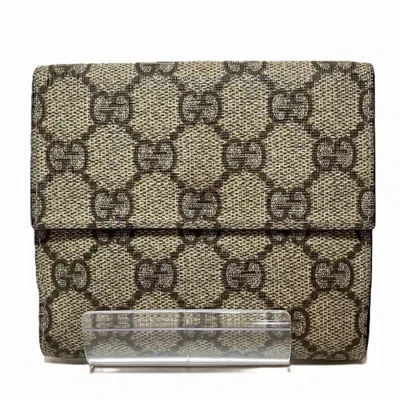 Pre-owned Gucci Brown Gg Supreme Leather Wallet (bi-fold) ()