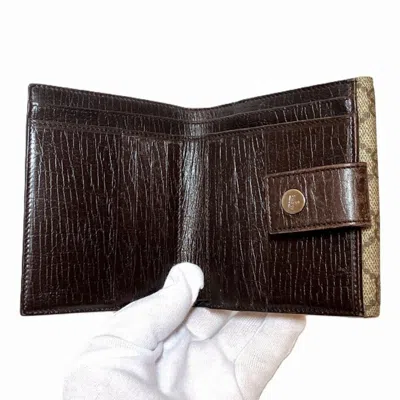 Pre-owned Gucci Brown Gg Supreme Leather Wallet (bi-fold) ()