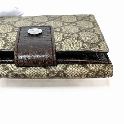Pre-owned Gucci Brown Gg Supreme Leather Wallet (bi-fold) ()