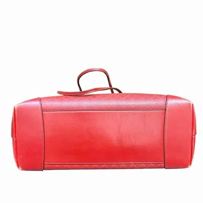 Pre-owned Gucci Diamante Red Color Leather Handbag Tote Bag ()