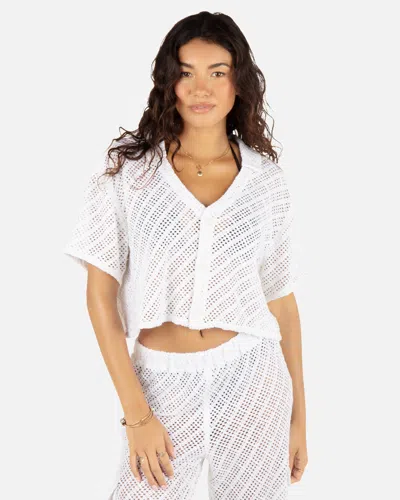 Inmocean Women's Crochet Camp Shirt In White
