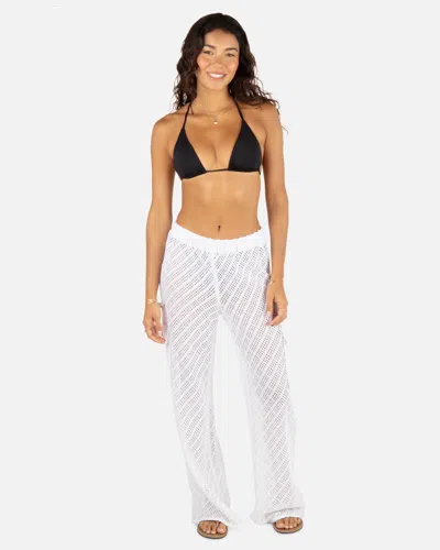 Inmocean Women's Crochet Cargo Beach Pants In White