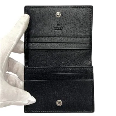 Pre-owned Gucci Navy Gg Supreme Leather Middle Wallet (bi-fold) ()