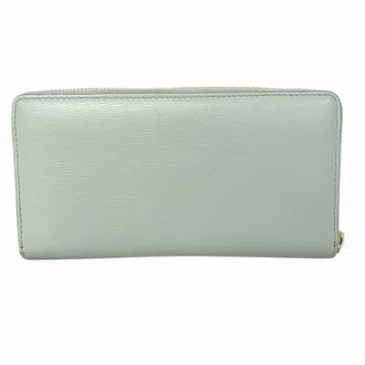 Pre-owned Gucci Pale Green Leather Long Wallet (bi-fold) ()