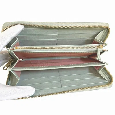 Pre-owned Gucci Pale Green Leather Long Wallet (bi-fold) ()