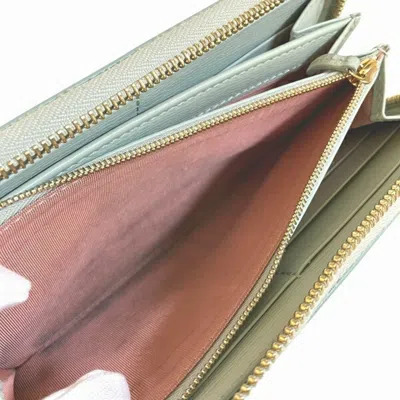 Pre-owned Gucci Pale Green Leather Long Wallet (bi-fold) ()