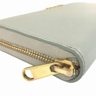 Pre-owned Gucci Pale Green Leather Long Wallet (bi-fold) ()