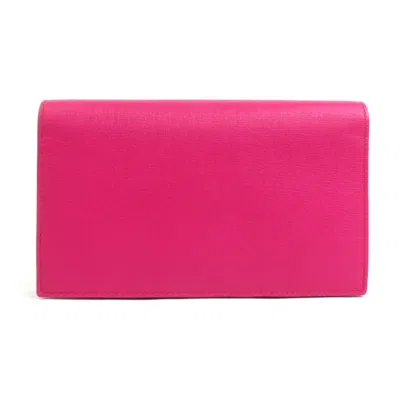 Pre-owned Gucci Pink Leather Chain/shoulder Wallet ()