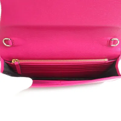 Pre-owned Gucci Pink Leather Chain/shoulder Wallet ()