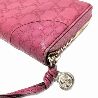 Pre-owned Gucci Pink Leather Coin Purse/coin Case ()