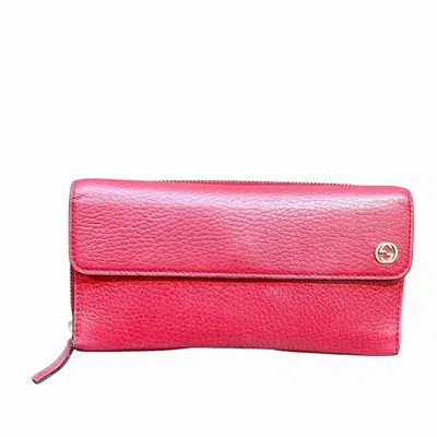 Pre-owned Gucci Red Color Leather Wallet (bi-fold) ()