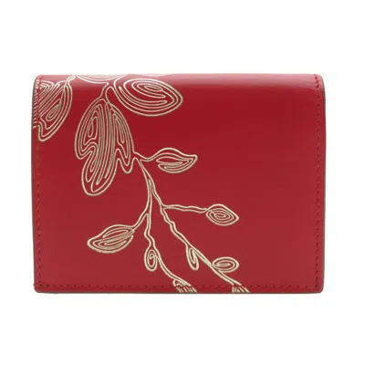 Pre-owned Gucci Red Color Leather Wallet (bi-fold) ()