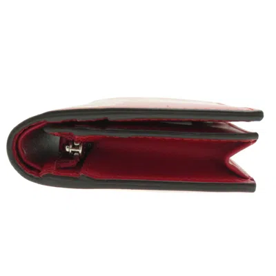 Pre-owned Gucci Red Color Leather Wallet (bi-fold) ()