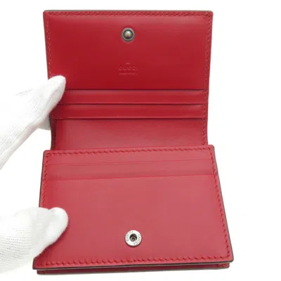 Pre-owned Gucci Red Color Leather Wallet (bi-fold) ()