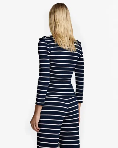 Smythe Nautical Knit Top In Blue