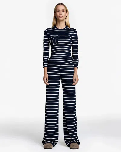 Smythe Nautical Knit Top In Blue