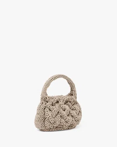 Jw Anderson Small Cable Knit Leather Top-handle Bag In Brown