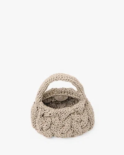 Jw Anderson Small Cable Knit Leather Top-handle Bag In Brown