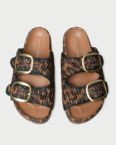Loeffler Randall Theo Leopard-print Raffia Dual-buckle Slide Sandals In Leopard