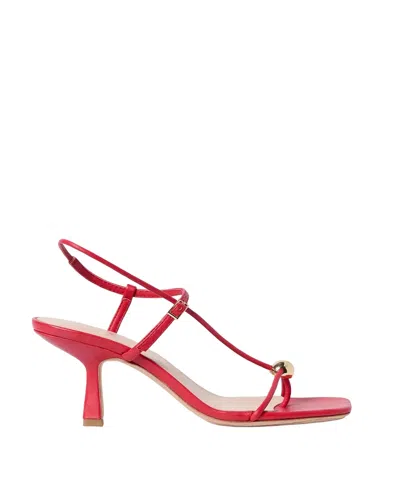Loeffler Randall Triana Red Leather Mid-heel Sandal In Red