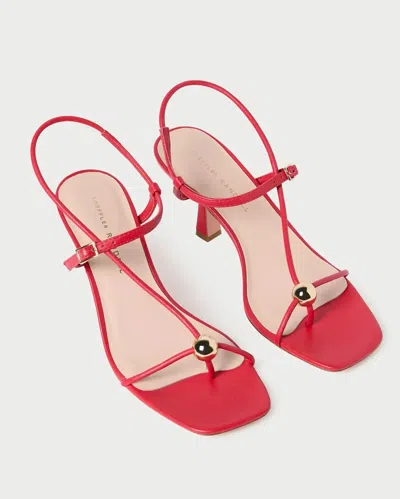 Loeffler Randall Triana Red Leather Mid-heel Sandal In Red