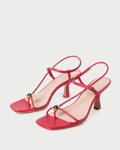 Loeffler Randall Triana Red Leather Mid-heel Sandal In Red
