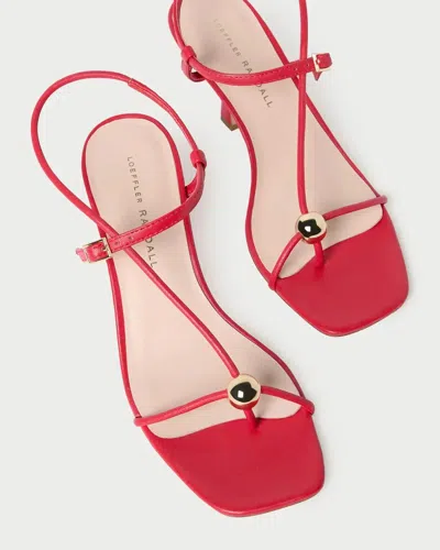 Loeffler Randall Triana Red Leather Mid-heel Sandal In Red