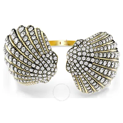 Swarovski Idyllia F Bangle Shell L Gold Shiny Crystal In White