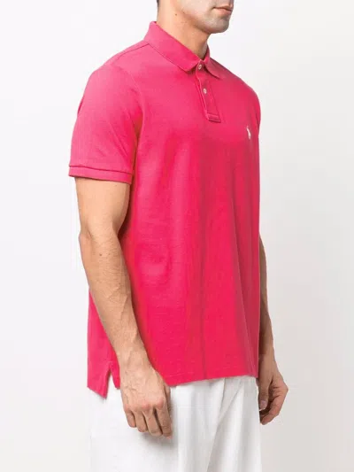 Polo Ralph Lauren Classic Cotton Polo Shirt With Embroidered Logo In Pink