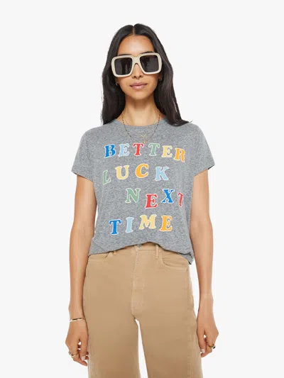 Mother Womens The Boxy Goodie Goodie Brand-print Cotton-jersey T-shirt Better Luck Next Time In Multi