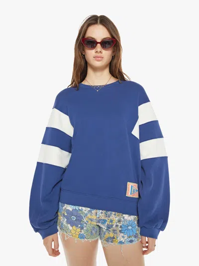 Mother The Drop Square Inset Oversized Striped Cotton-jersey Sweatshirt In White