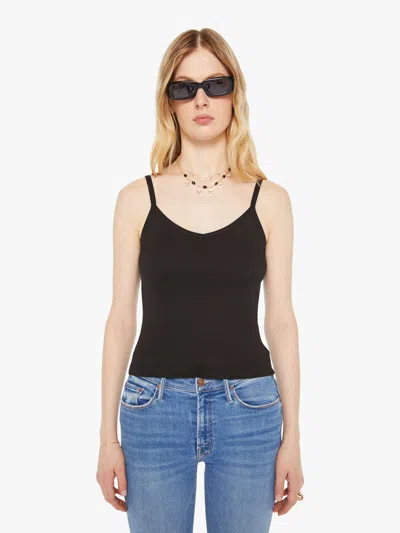 Sprwmn Rib V Neck Tank Top In Black