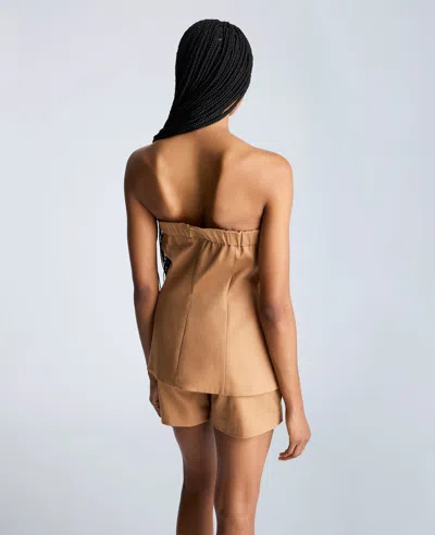 Kenneth Cole Sleeveless Button Front Bustier In Multicolor
