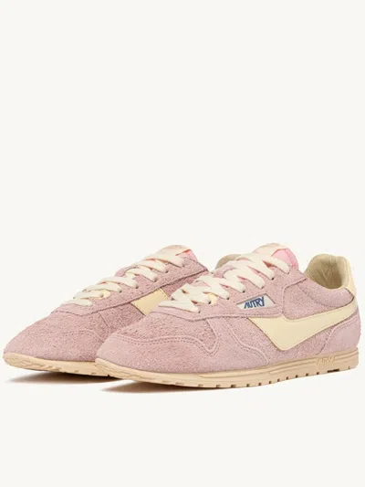 Autry 'windspin Low' Pink Sneaker With Logo On The Side And On The Heel In Multi