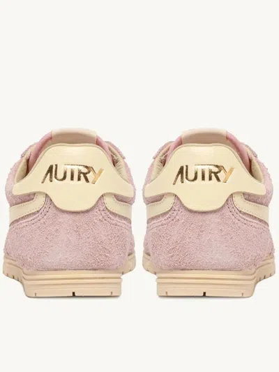 Autry 'windspin Low' Pink Sneaker With Logo On The Side And On The Heel In Multi
