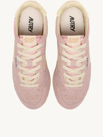 Autry 'windspin Low' Pink Sneaker With Logo On The Side And On The Heel In Multi