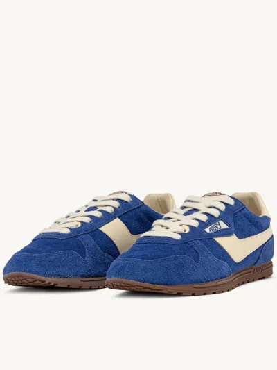 Autry 'windspin Low' Blue Sneaker With Logo On The Side And On The Heel