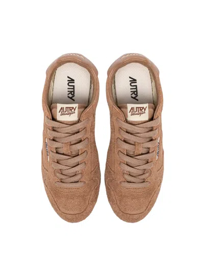 Autry 'windspin Low' Brown Sneaker With Logo On The Side And On The Heel