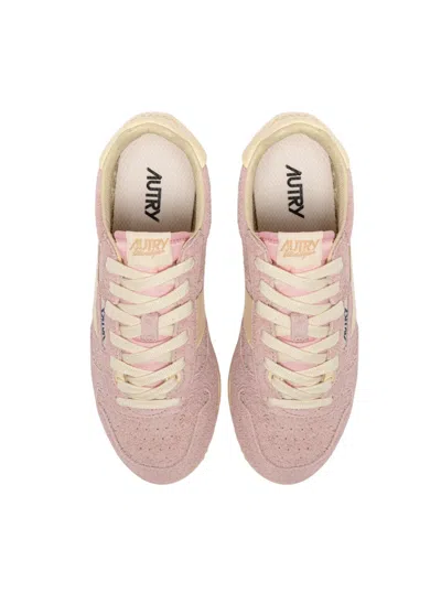 Autry 'windspin Low' Pink Sneaker With Logo On The Side And On The Heel In Multi