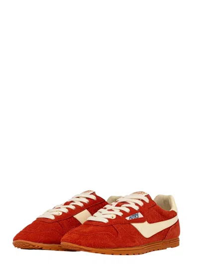 Autry 'windspin Low' Pink Sneaker With Logo On The Side And On The Heel