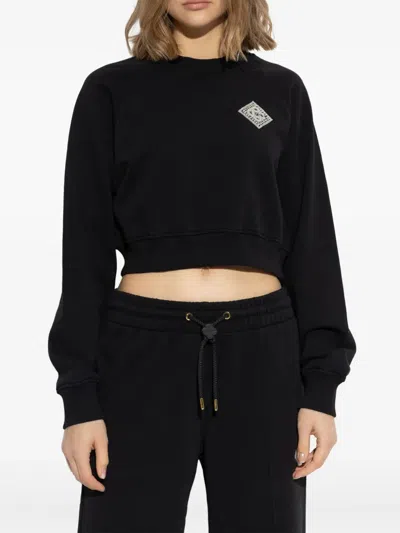 Casablanca Pearl Diamond Patch Cropped Sweatshirt