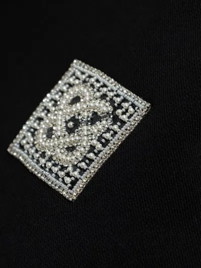 Casablanca Pearl Diamond Patch Cropped Sweatshirt