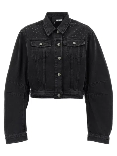 Rotate Birger Christensen Oversized Denim Jacket Studded Detail