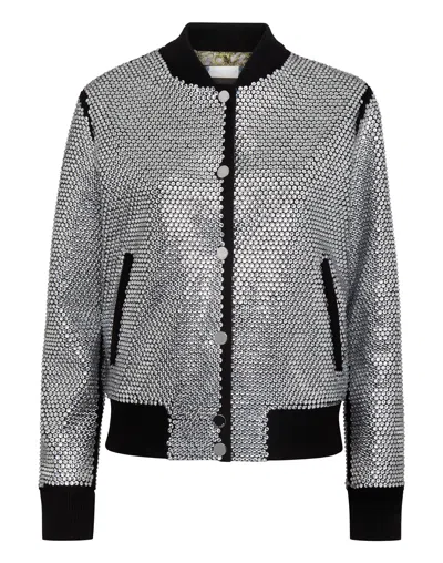 Philipp Plein Crystal-embellished Bomber Jacket In Black